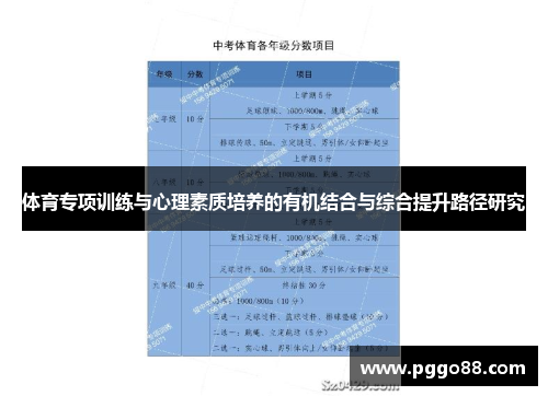 体育专项训练与心理素质培养的有机结合与综合提升路径研究
